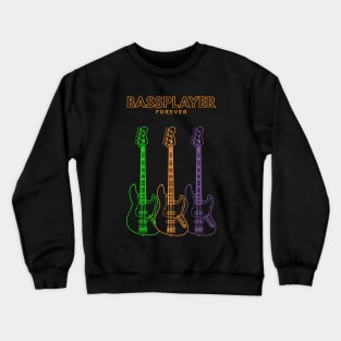 Bassplayer Forever J-style Bass Guitar Outline Crewneck Sweatshirt